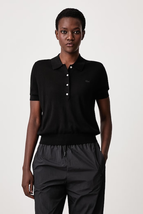 Lacoste Sweter z dodatkiem kaszmiru damski czarny AF8273