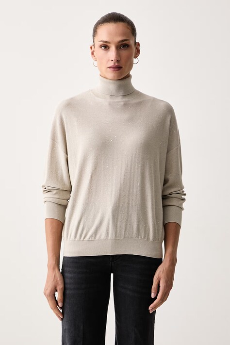 Marella Sweter damski z lyocellem MLLGESTO beżowy 2623366255200