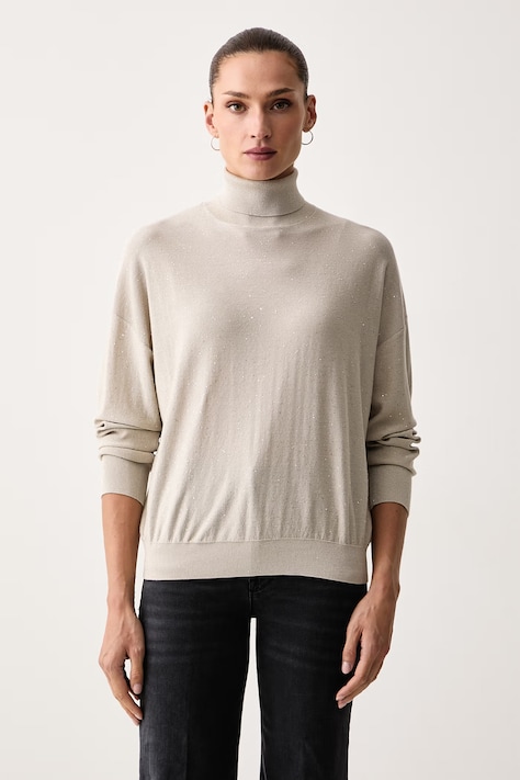 Marella Sweter damski z lyocellem MLLGESTO beżowy 2623366255200