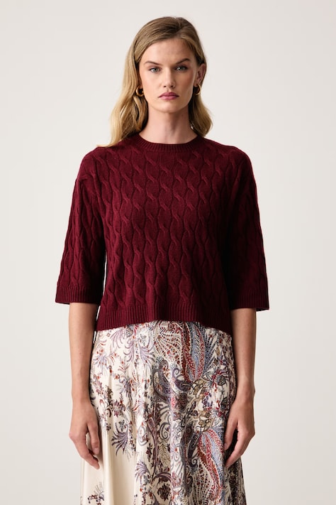 Marella sweter damski wełniany MLSRADURA bordowy 2623366204200
