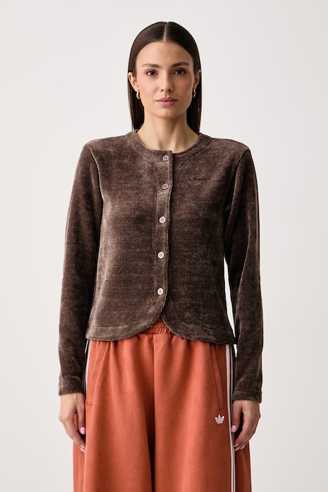 adidas Originals Kardigan damski Chenille brązowy LF6544