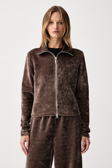 adidas Originals Vesta za žene Chenille Zip Up smeđa LF6540