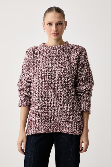 BOSS Orange Sweter damski z wełną i alpaką C_Flocasia bordowy 50569884