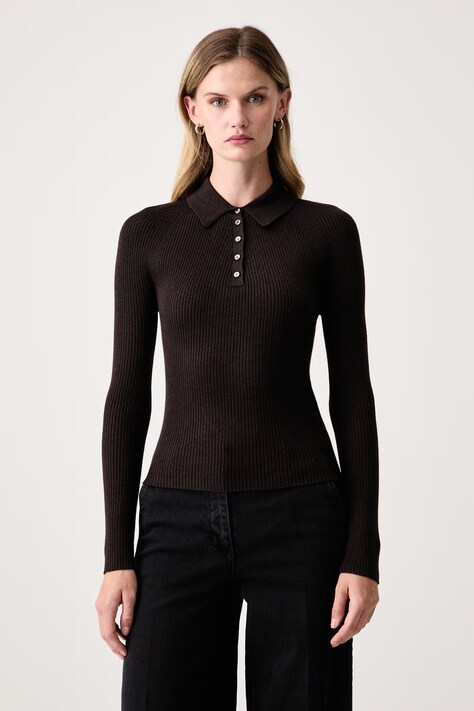 BOSS Sweter damski wełniany Faelina brązowy 50567364