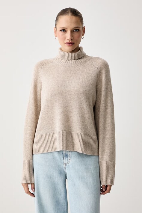 BOSS Sweter damski kaszmirowy Falonso beżowy 50550874