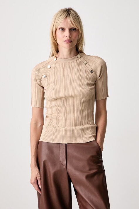 Sportmax Radura sweter z wiskozą damski beżowy 2622366051600