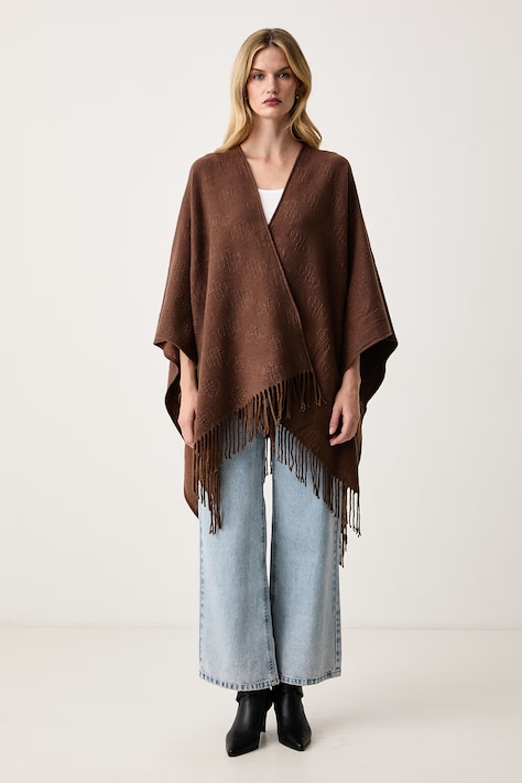 Guess Poncho pentru femei maro AW5660 POL03