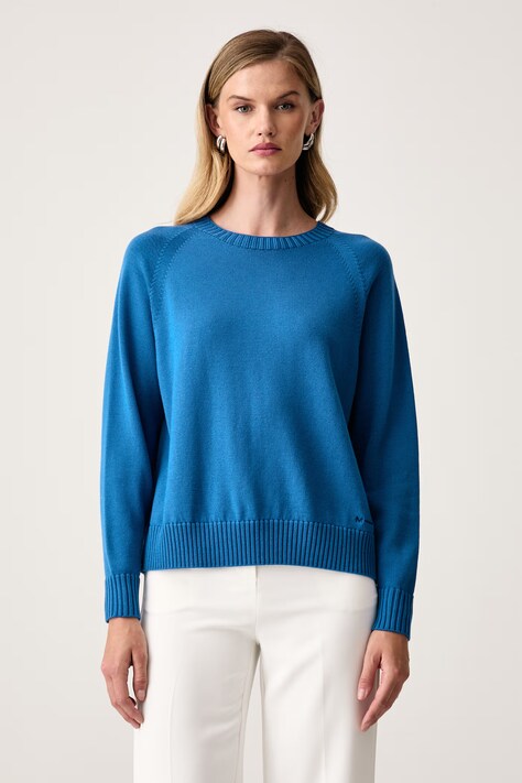 MM by Max Mara Svetr dámský vlněný MMLVIRGOLA modrý 2626366138600