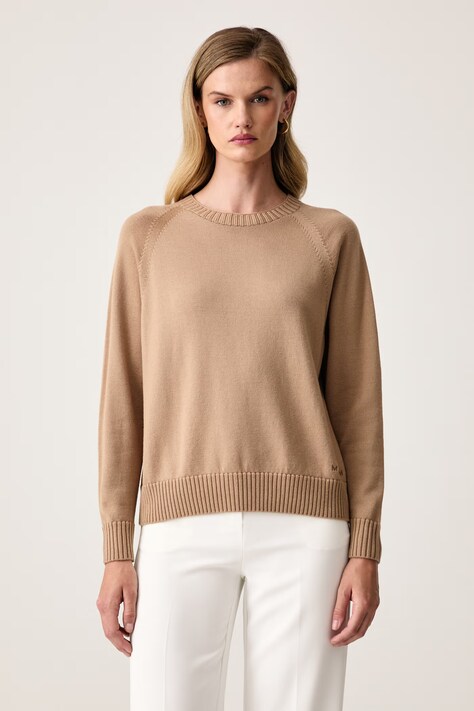 MM by Max Mara sweter damski wełniany MMLVIRGOLA brązowy 2626366138600