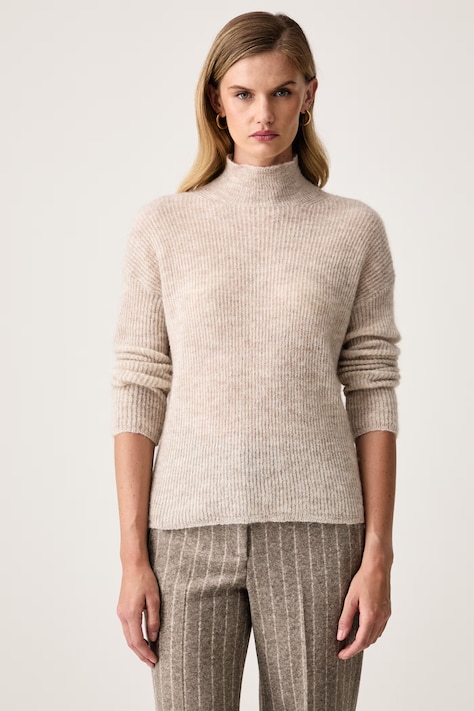 MM by Max Mara sweter damski z wełną MMLSTRANO beżowy 2626366098600