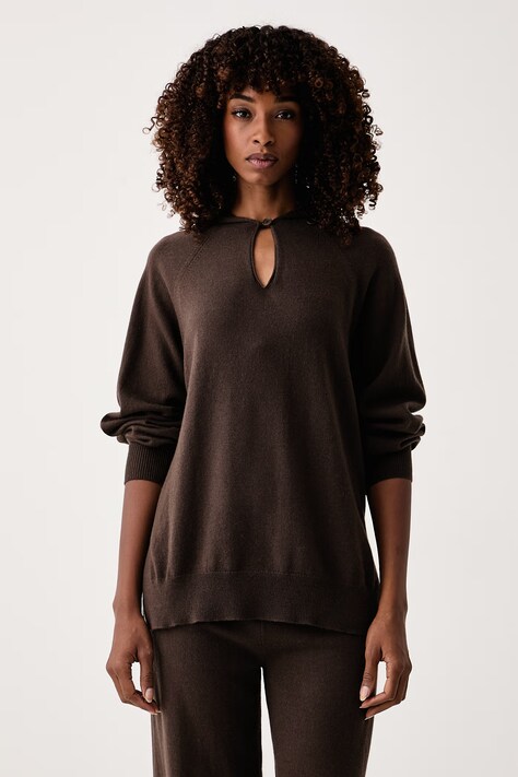 MM by Max Mara sweter damski wełniany MMLEGUALE brązowy 2626366018600