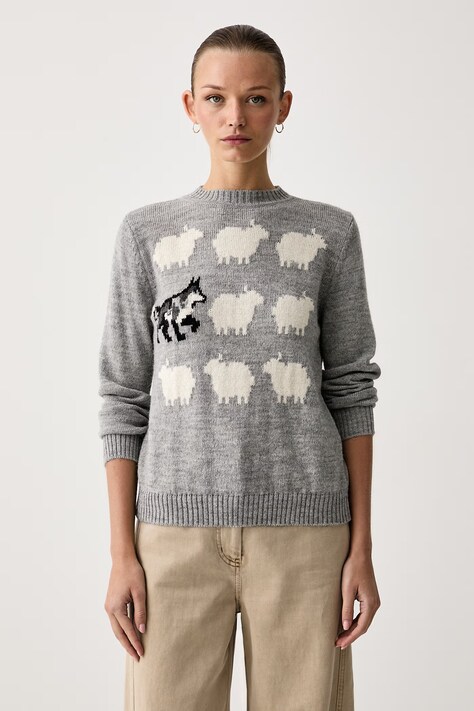 Weekend Max Mara Svetr dámský s vlnou WKDNITRA šedý 2625366272600