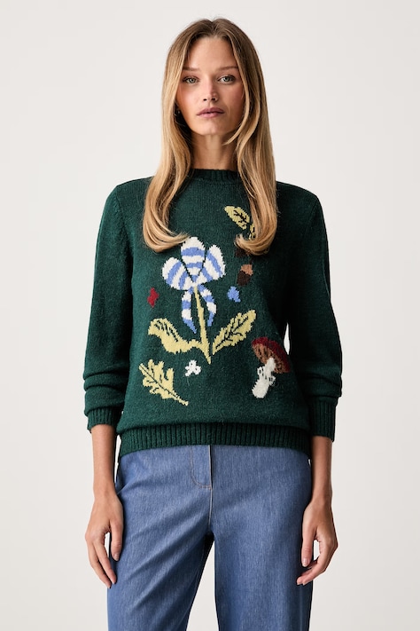 Weekend Max Mara sweter damski z wełną WKDNITRA zielony 2625366272600