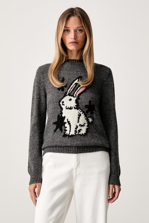 Weekend Max Mara sweter damski z wełną WKDNITRA szary 2625366272600
