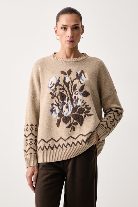 Weekend Max Mara Svetr dámský vlněný WKDPAVIDI béžový 2625366232600