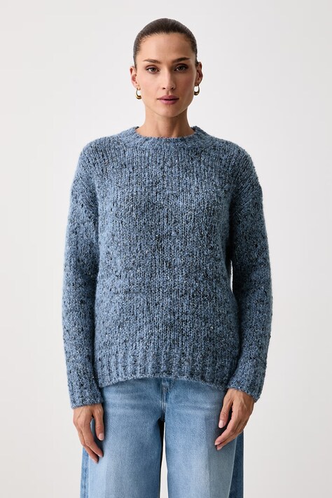 Weekend Max Mara Sweter rozpinany damski z wełną WKDHOBBY niebieski 2625366172600
