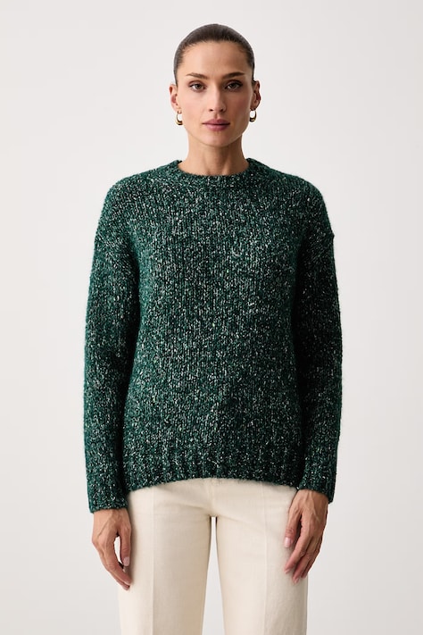 Weekend Max Mara Sweter rozpinany damski z wełną WKDHOBBY zielony 2625366172600