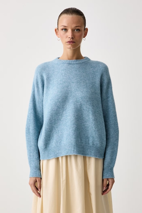 Weekend Max Mara Sweter damski z dodatkiem wełny WKDTUONO niebieski 2625366152600