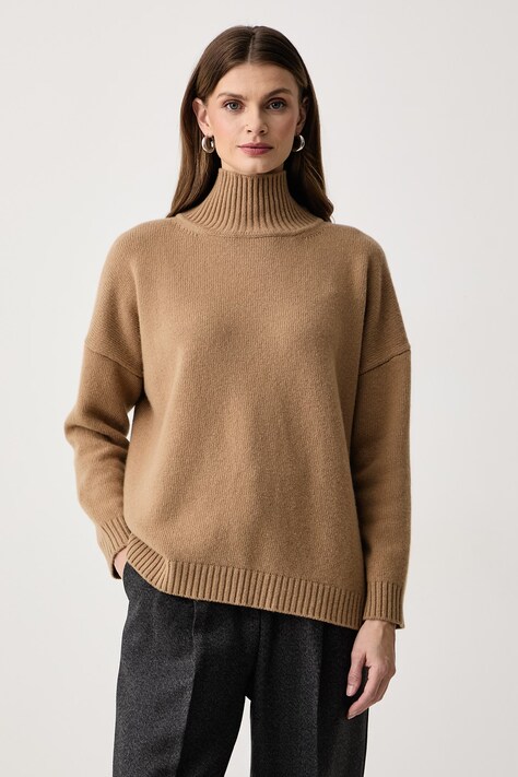 Weekend Max Mara Półgolf damski wełniany WKDBORGIA brązowy 2625366142600