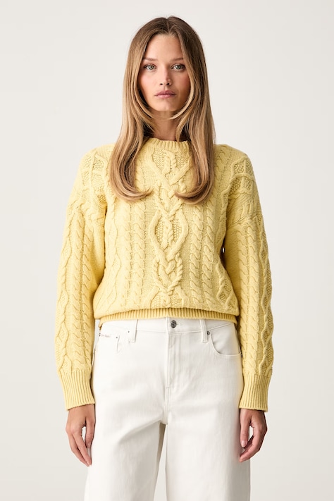 Weekend Max Mara sweter damski wełniany WKDALBEN żółty 2625366132600