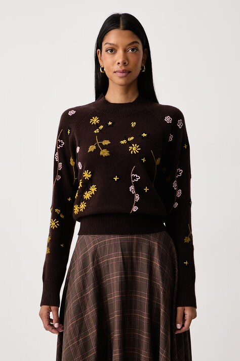 Weekend Max Mara Sweter damski wełniany WKDRAFIA brązowy 2625366122600