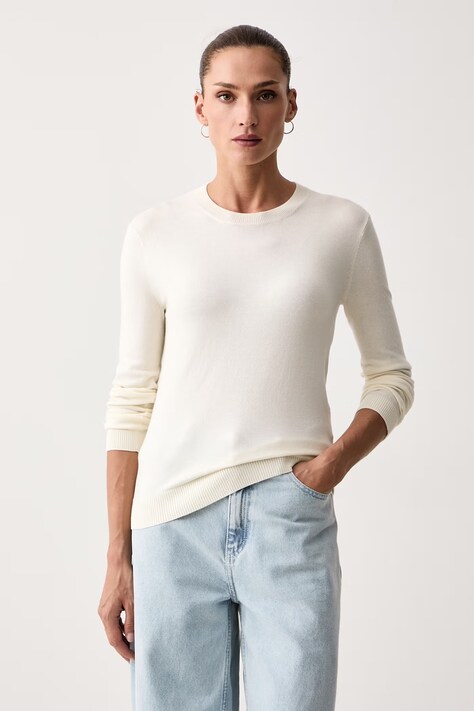 Weekend Max Mara Sweter damski z dodatkiem jedwabiu WKDSICILIA beżowy 2625366102600
