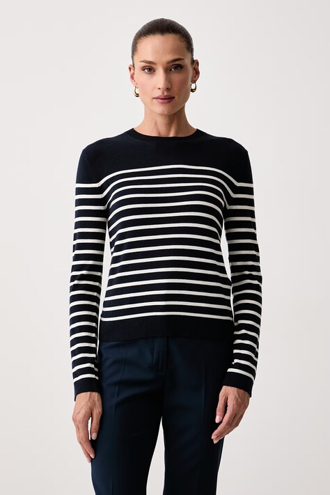 Weekend Max Mara Sweter damski z dodatkiem jedwabiu WKDSICILIA granatowy 2625366102600