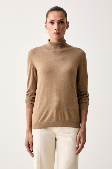 Weekend Max Mara Golf damski z dodatkiem jedwabiu WKDKIKU brązowy 2625366092600