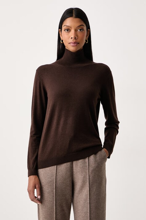 Weekend Max Mara Golf damski z dodatkiem jedwabiu WKDKIKU brązowy 2625366092600