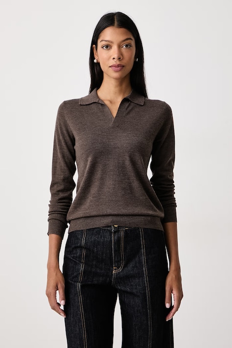 Weekend Max Mara Sweter damski wełniany WKDCAPPA brązowy 2625366052600