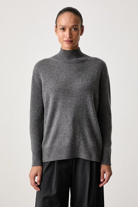 Weekend Max Mara Półgolf damski kaszmirowy WKDELEGIA szary 2625366032600