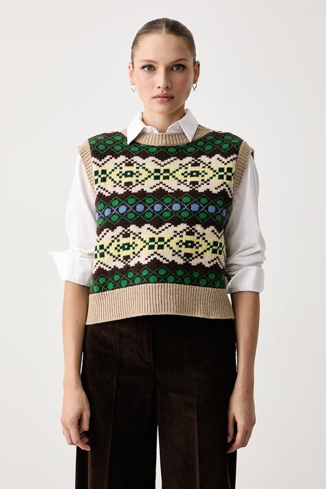 Weekend Max Mara Kamizelka damska wełniana WKDSAVANA zielona 2625356032600