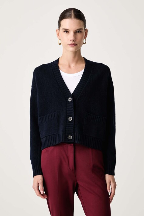Weekend Max Mara Kardigán dámsky vlnený WKDFILMATO tmavomodrý 2625346102600