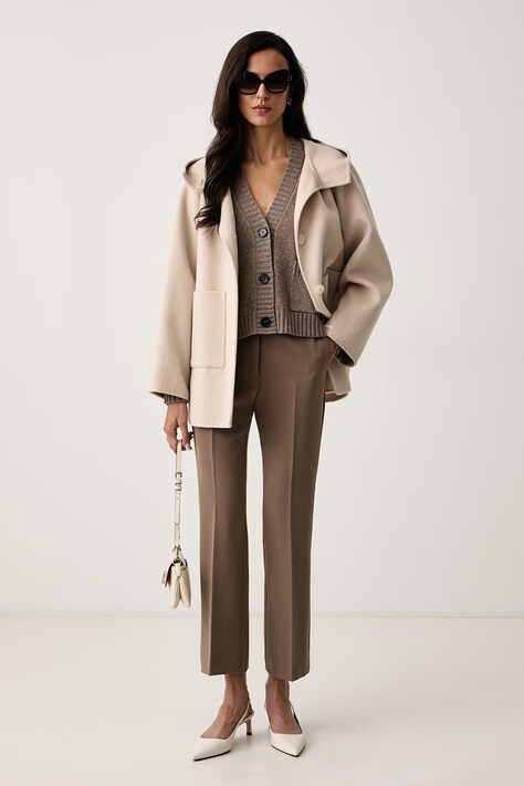 Weekend Max Mara Kardigan damski wełniany WKDFILMATO brązowy 2625346102600