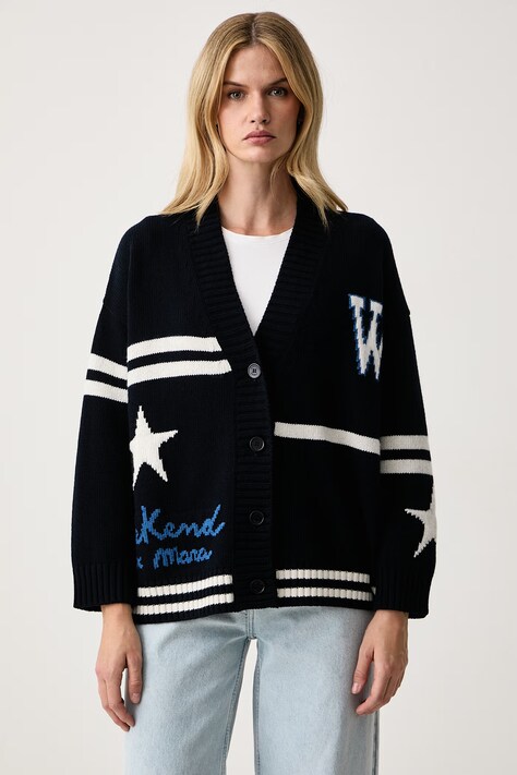 Weekend Max Mara Kardigan damski wełniany WKDBELGIO granatowy 2625346072600