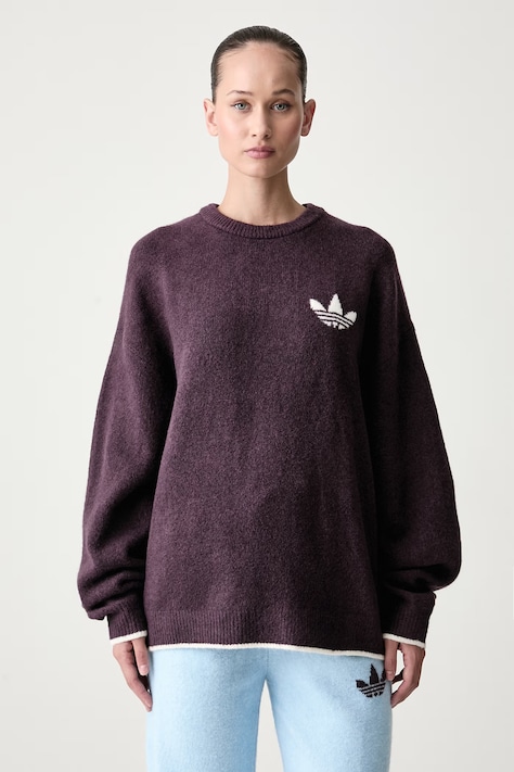 adidas Originals Sweter damski z dodatkiem wełny Essentials fioletowy LF6549