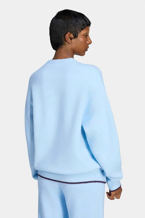 adidas Originals Sweter damski z dodatkiem wełny Essentials niebieski LF6548
