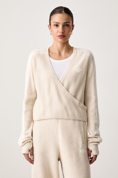 adidas Originals Pulover pentru femei cu amestec de lână Adiluna Season 2 x Jennie bej LD4840