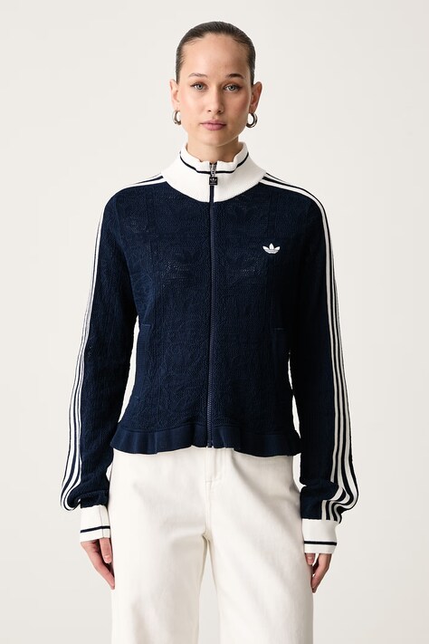 adidas Originals Sweter rozpinany damski z wiskozą granatowy KX6883