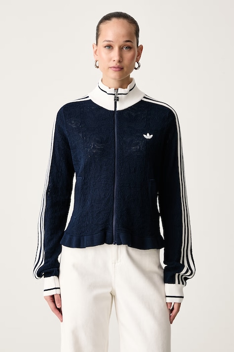 adidas Originals Sweter rozpinany damski z wiskozą granatowy KX6883