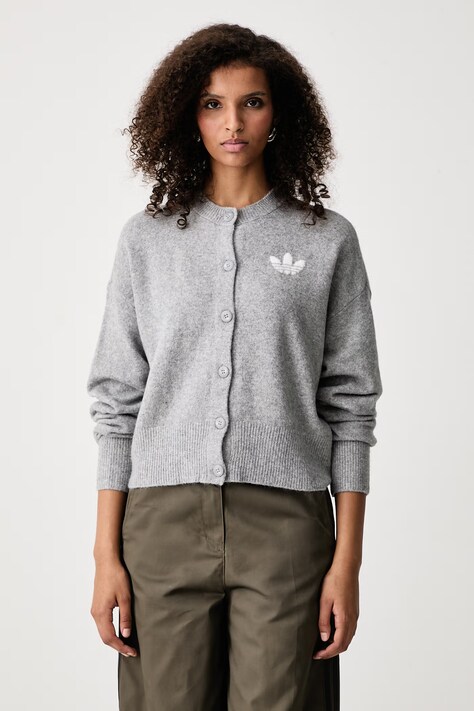 adidas Originals Kardigan damski Essentials Knit szary IA4457