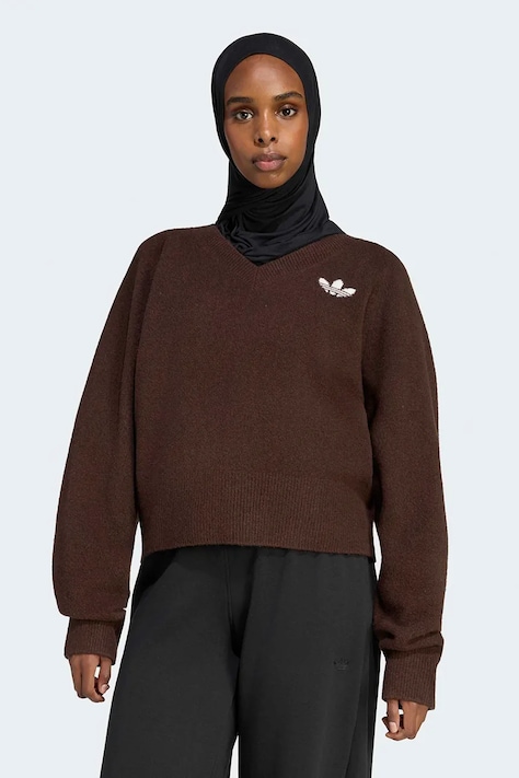 adidas Originals Пуловер дамски Essentials Knit кафяв IA4444