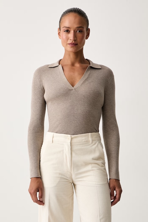 Seventy Venezia sweter damski z dodatkiem wełny beżowy MT4153_990377