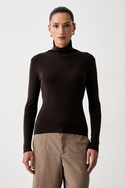 Seventy Venezia sweter damski z dodatkiem wełny brązowy MT4154_990377