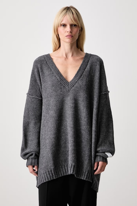 MM6 Maison Margiela sweter damski z wełną szary S52HN0016-M13289