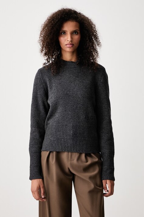MM6 Maison Margiela Sweter damski z wełną szary S52HL0064-M13287