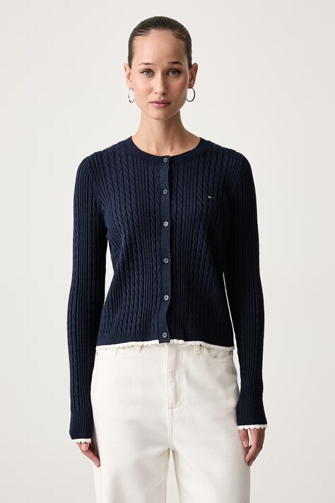 Tommy Jeans Kardigan dámský námořnický modrý DW0DW23458