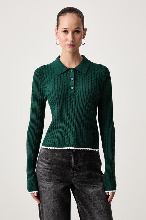 Tommy Jeans Sweter damski zielony DW0DW23354