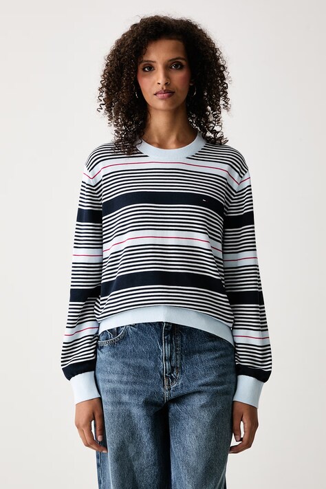 Tommy Jeans Pulover za žene od pamuka plavi DW0DW23360
