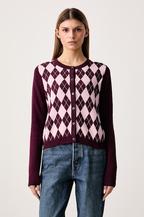 Tommy Jeans Ζακέτα γυναικεία βαμβακερή μπορντό DW0DW23363